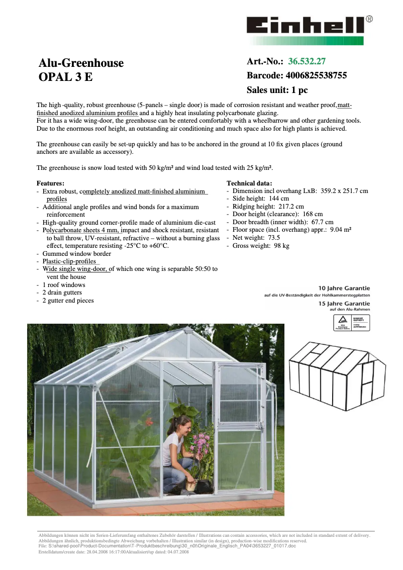 Image de la première page du manuel de l'appareil OPAL 3 E