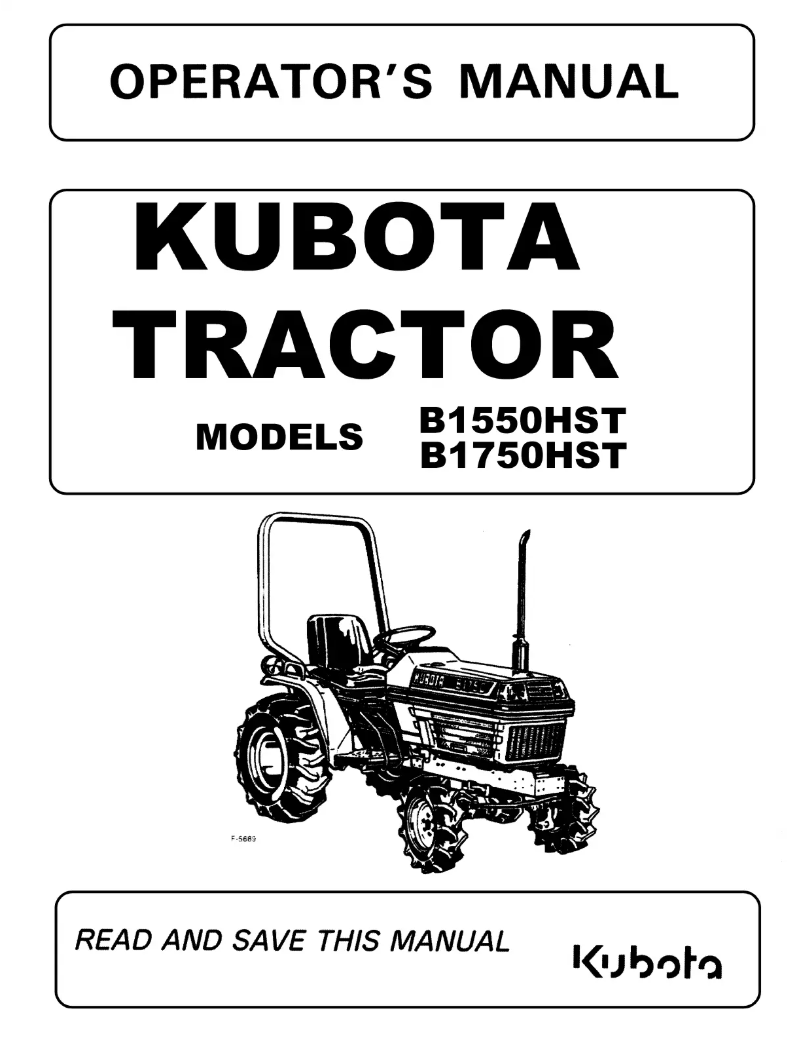 Page n°1 - Manuel utilisateur Kubota B1550HST
