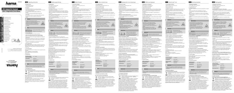 Page 1 de la notice Manuel utilisateur Hama 00135747