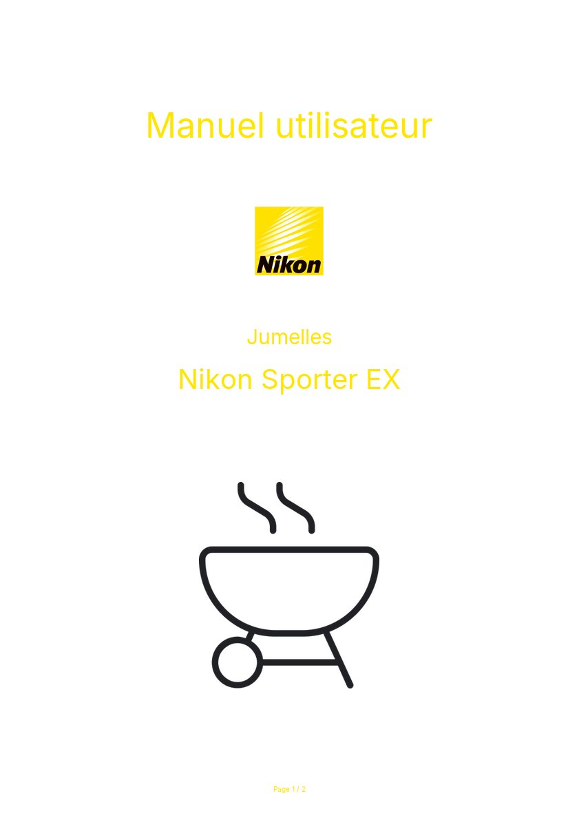 Page n°1 - Manuel utilisateur Nikon Sporter EX