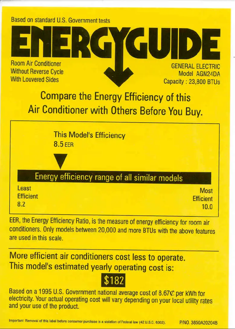 Image de la première page du manuel de l'appareil Quiet-Aire AGN24DA