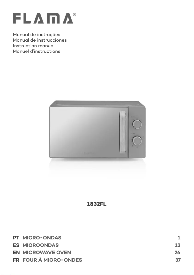 Page n°1 - Manuel utilisateur Flama 1832FL