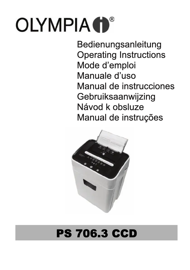 Page 1 de la notice Manuel utilisateur Olympia PS 706.3 CCD