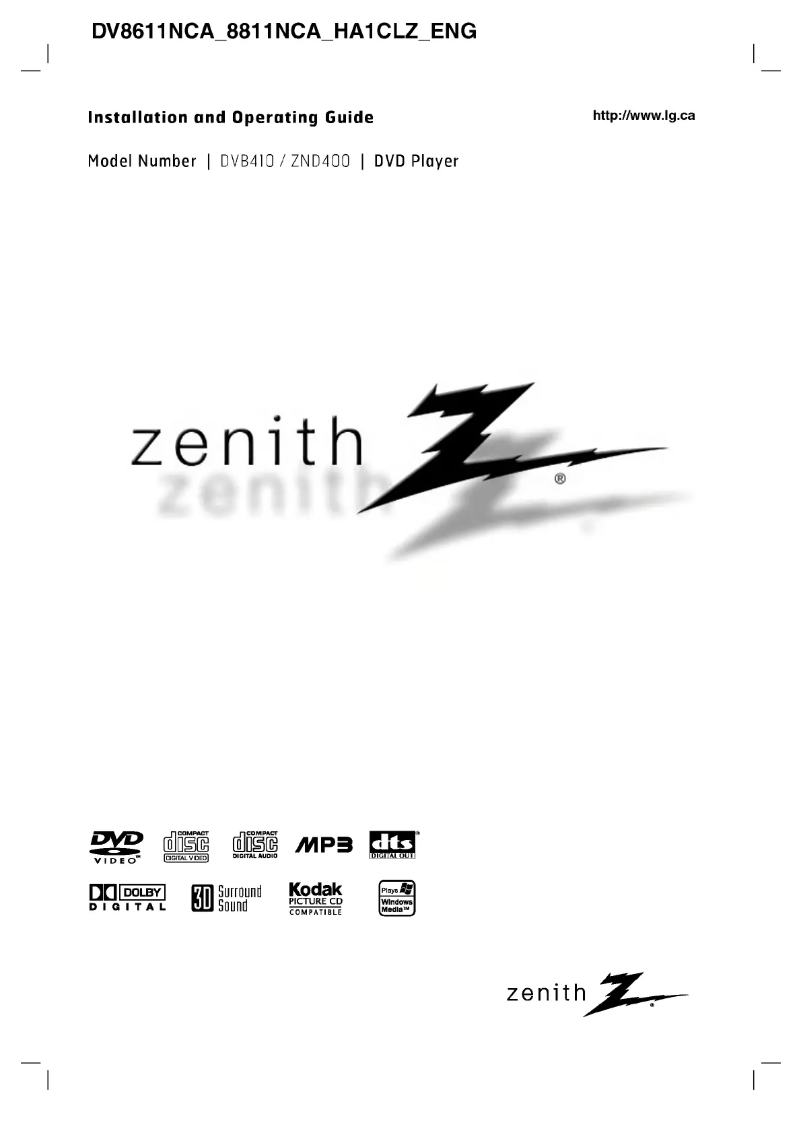 Imagen de la primera página del manual del dispositivo DV8811NCA