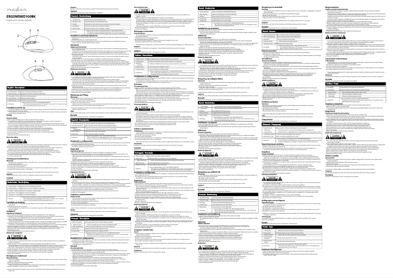 Image de la première page du manuel de l'appareil ERGOMSWD100BK