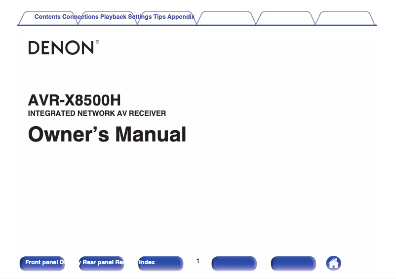 Page n°1 - Manuel utilisateur Denon AVR-X8500H