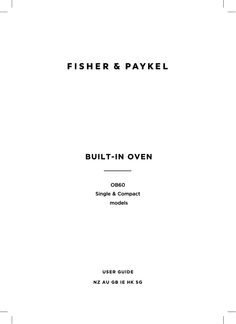 Page n°1 - Manuel utilisateur Fisher & Paykel OB60SC7CEPX2