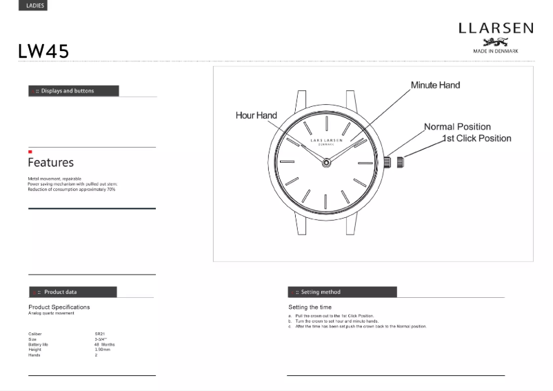 Page 1 de la notice Manuel utilisateur Lars Larsen LYKKE 145SWML