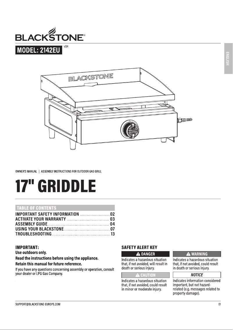 Page 1 de la notice Manuel utilisateur Blackstone 2142EU