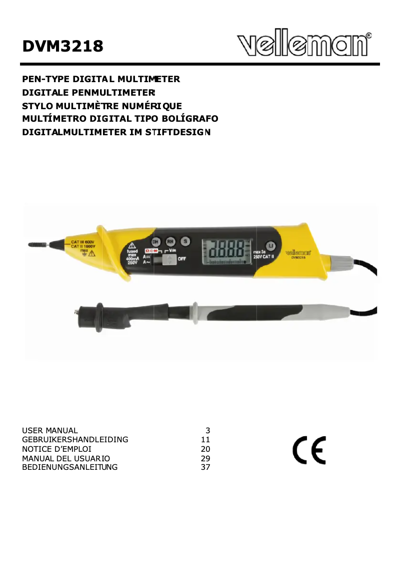 Image de la première page du manuel de l'appareil DVM3218