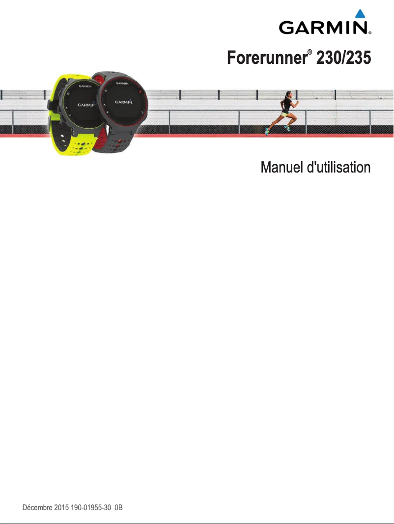 Image de la première page du manuel de l'appareil Forerunner 230 HR