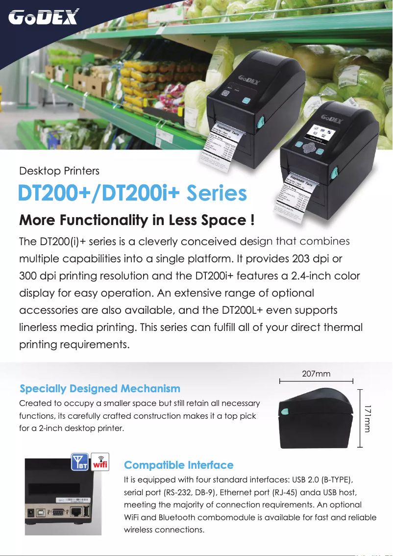 Page 1 de la notice Brochure Godex DT230i+