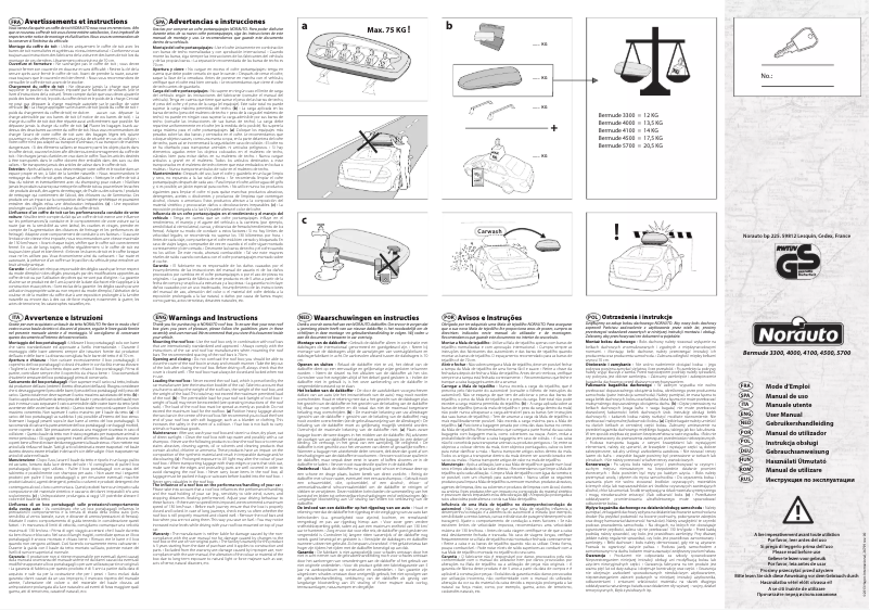 Page 1 de la notice Manuel utilisateur Norauto Bermude 4500