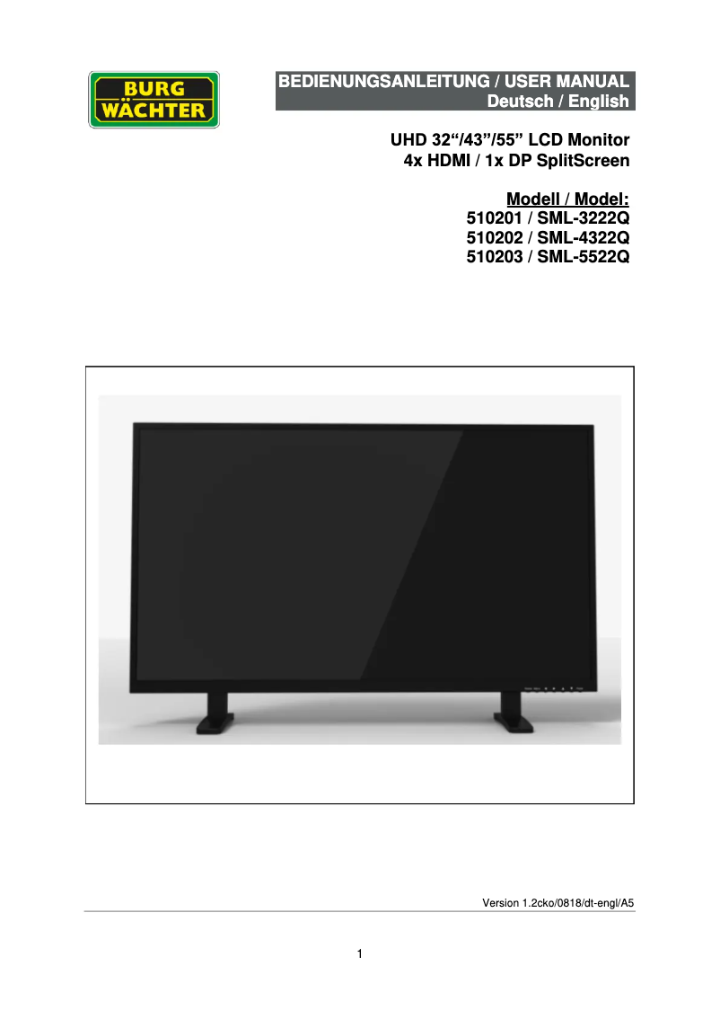 Image de la première page du manuel de l'appareil SML-4322Q