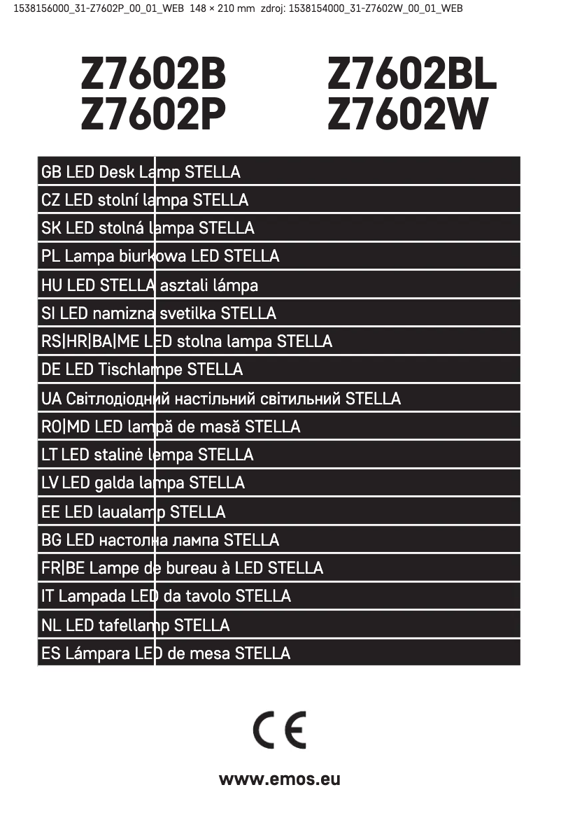 Image de la première page du manuel de l'appareil Z7602P