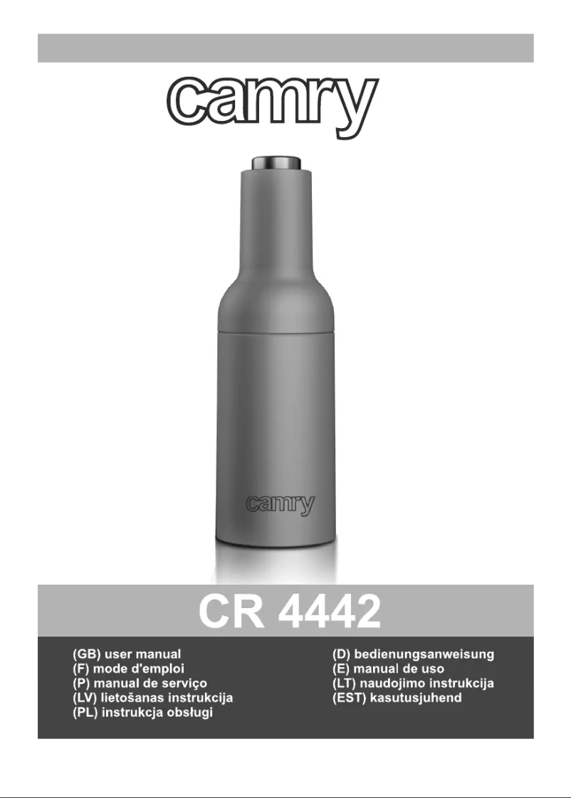 Page n°1 - Manuel utilisateur Camry CR 4442