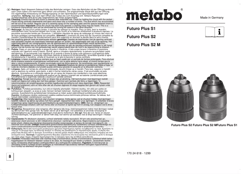 Page n°1 - Manuel utilisateur Metabo Futuro Plus S2