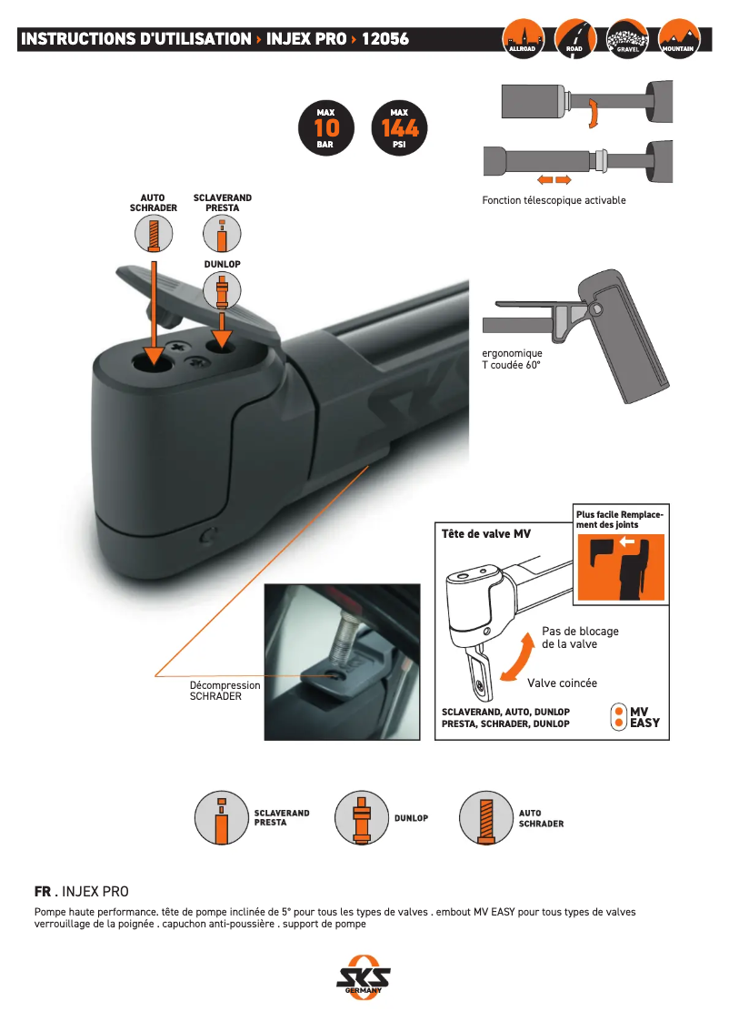 Page n°1 - Manuel utilisateur SKS Injex PRO
