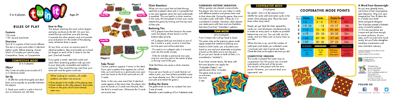 Page n°1 - Manuel utilisateur Gamewright Twin It!