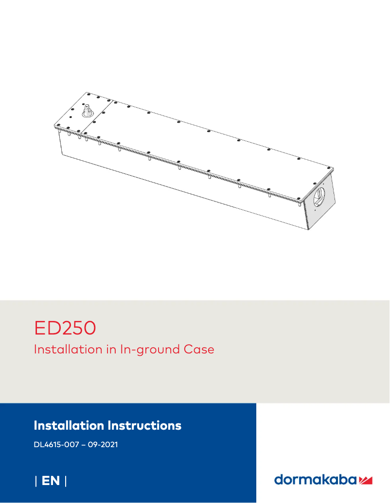Page n°1 - Manuel utilisateur Dormakaba ED250