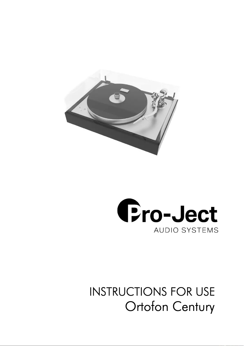 Page 1 de la notice Manuel utilisateur Pro-Ject Ortofon Century