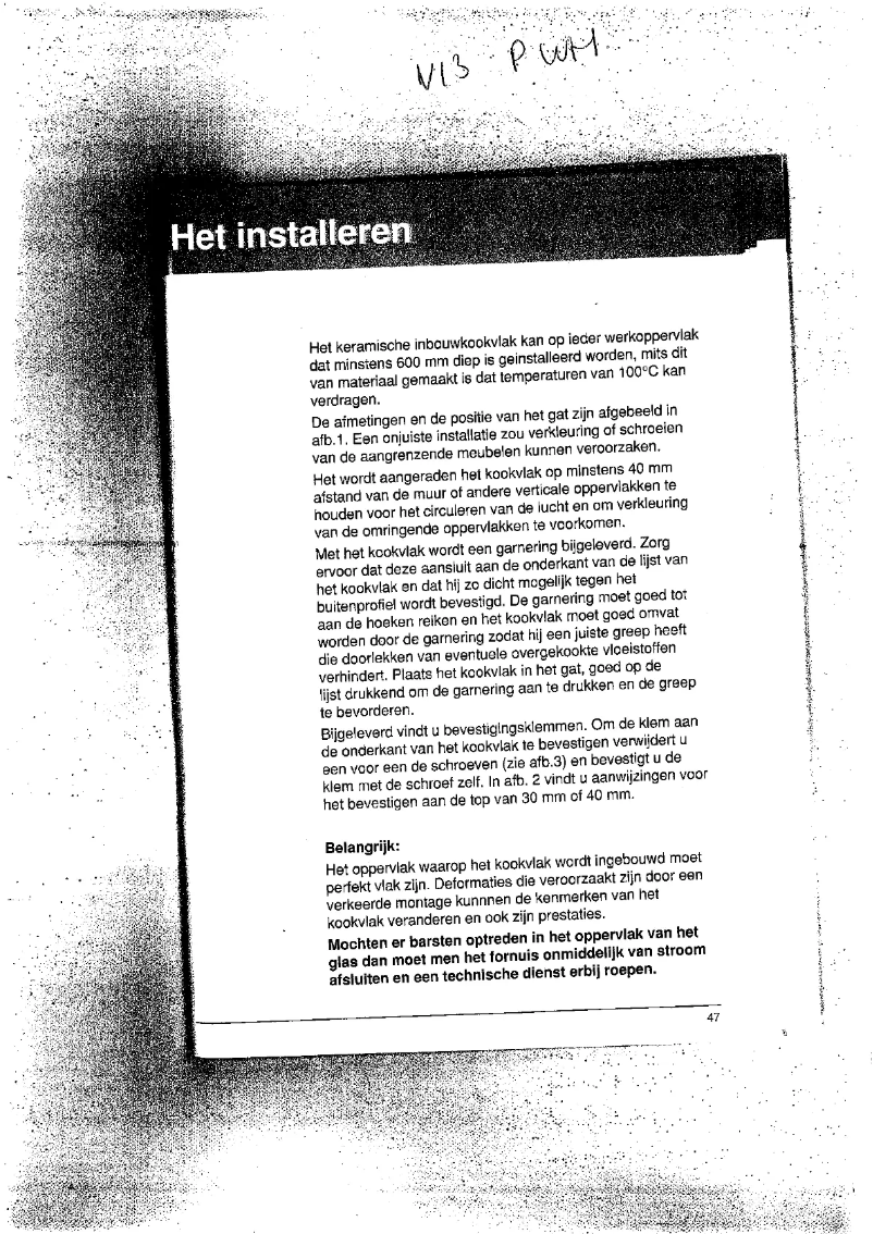 Page 1 de la notice Manuel utilisateur Ariston Thermo V13 P WH