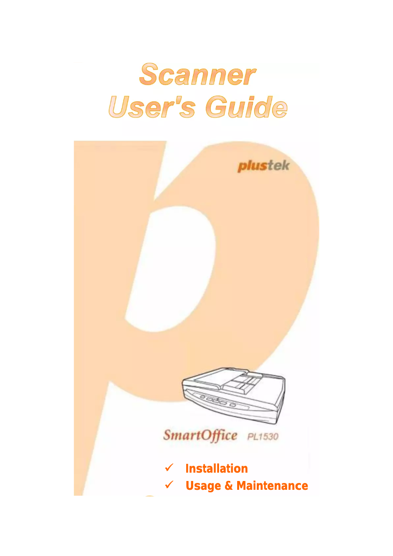 Page n°1 - Manuel utilisateur Plustek SmartOffice PL1530