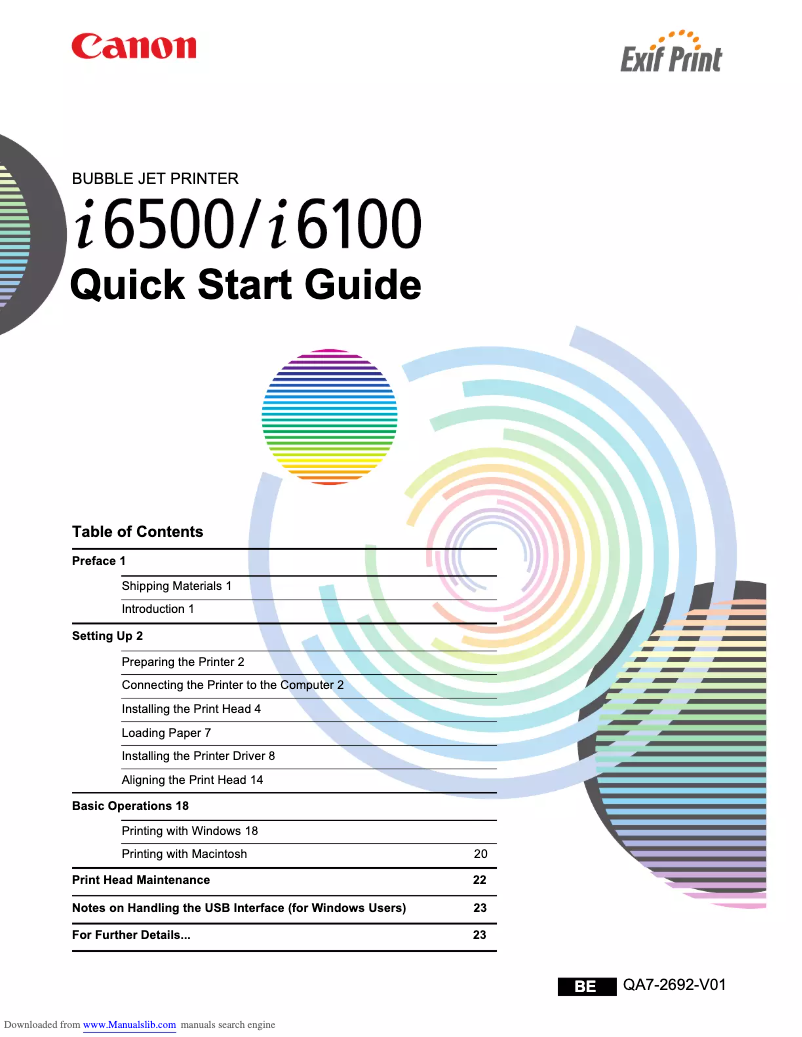 Page n°1 - Manuel utilisateur Canon Bubble Jet i6500