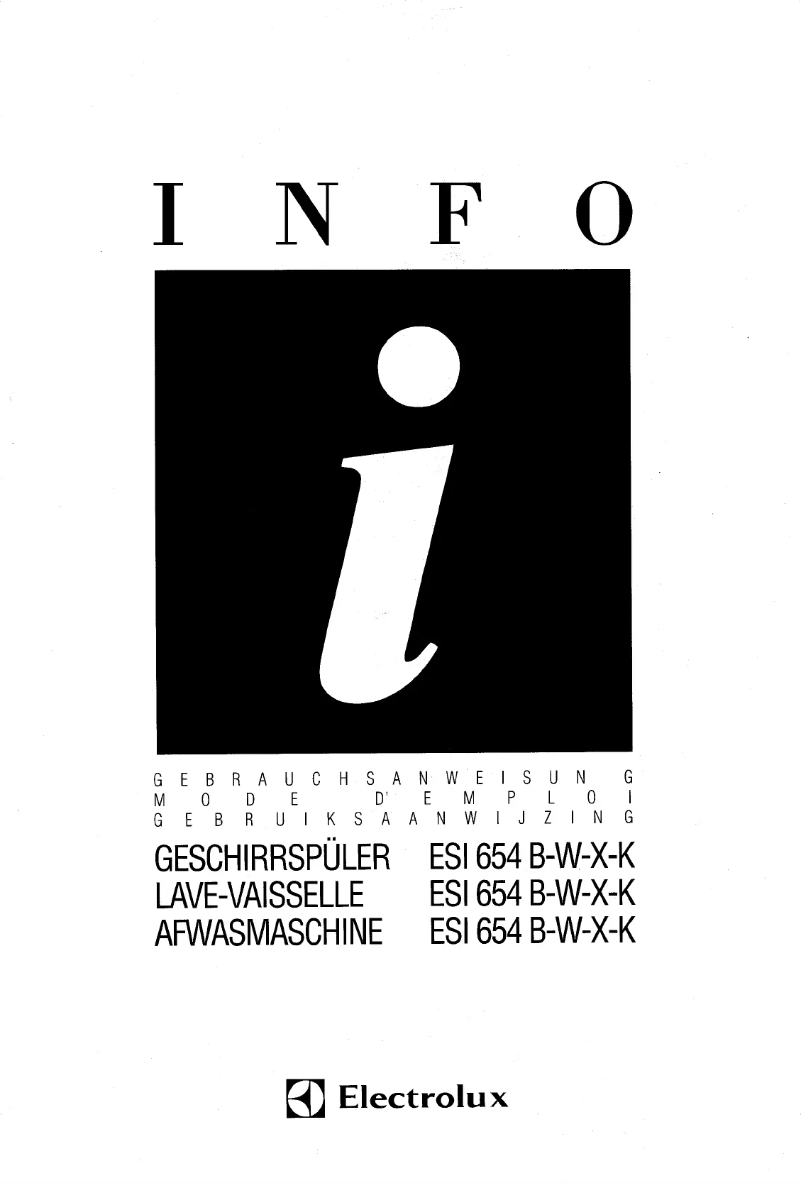 Page 1 de la notice Manuel utilisateur Electrolux ESI654