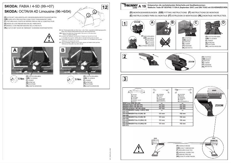 Image de la première page du manuel de l'appareil A 19