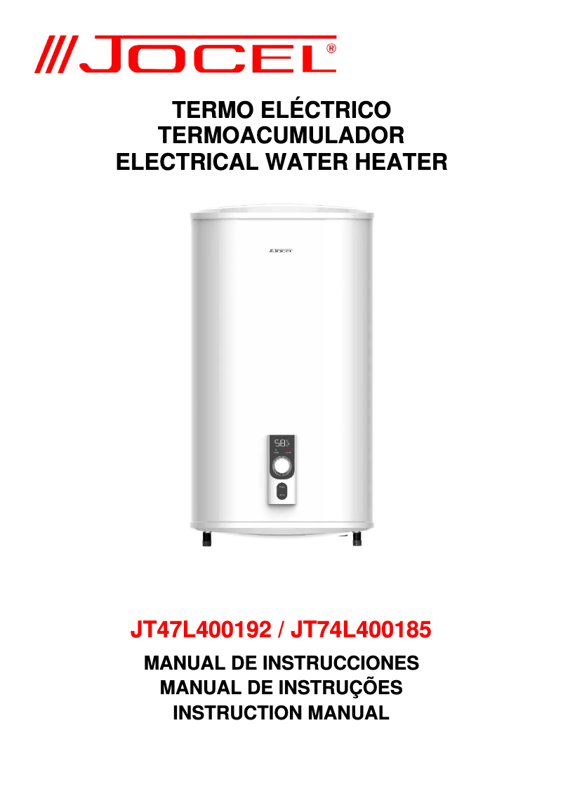 Página 1 del manual Manual de usuario Jocel JT47L400192