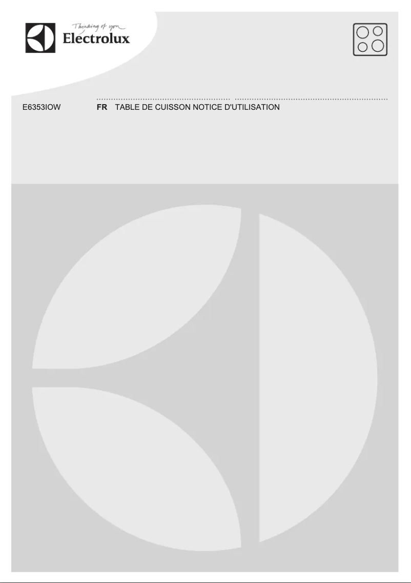 Page 1 de la notice Manuel utilisateur Electrolux E6353IOW