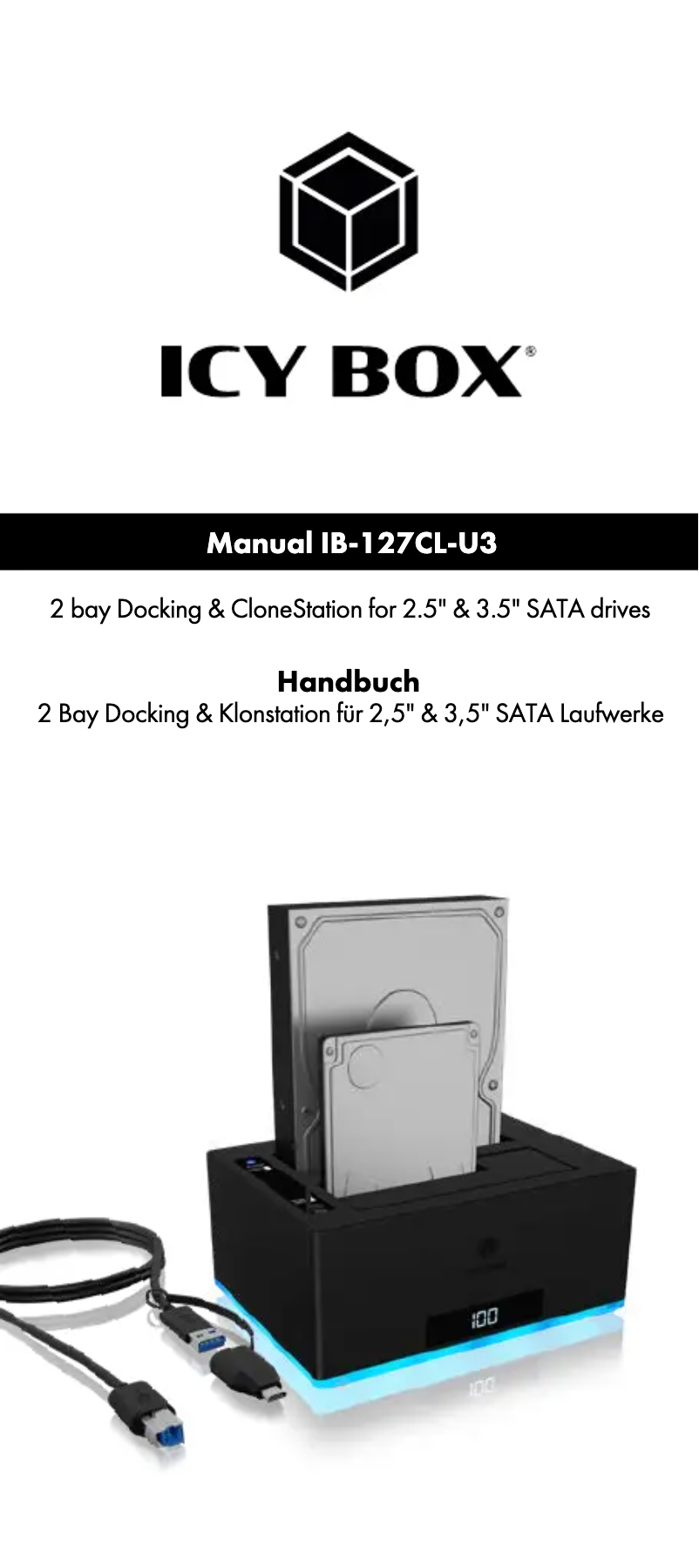 Página 1 del manual Manual de usuario Icy Box IB-127CL-U3