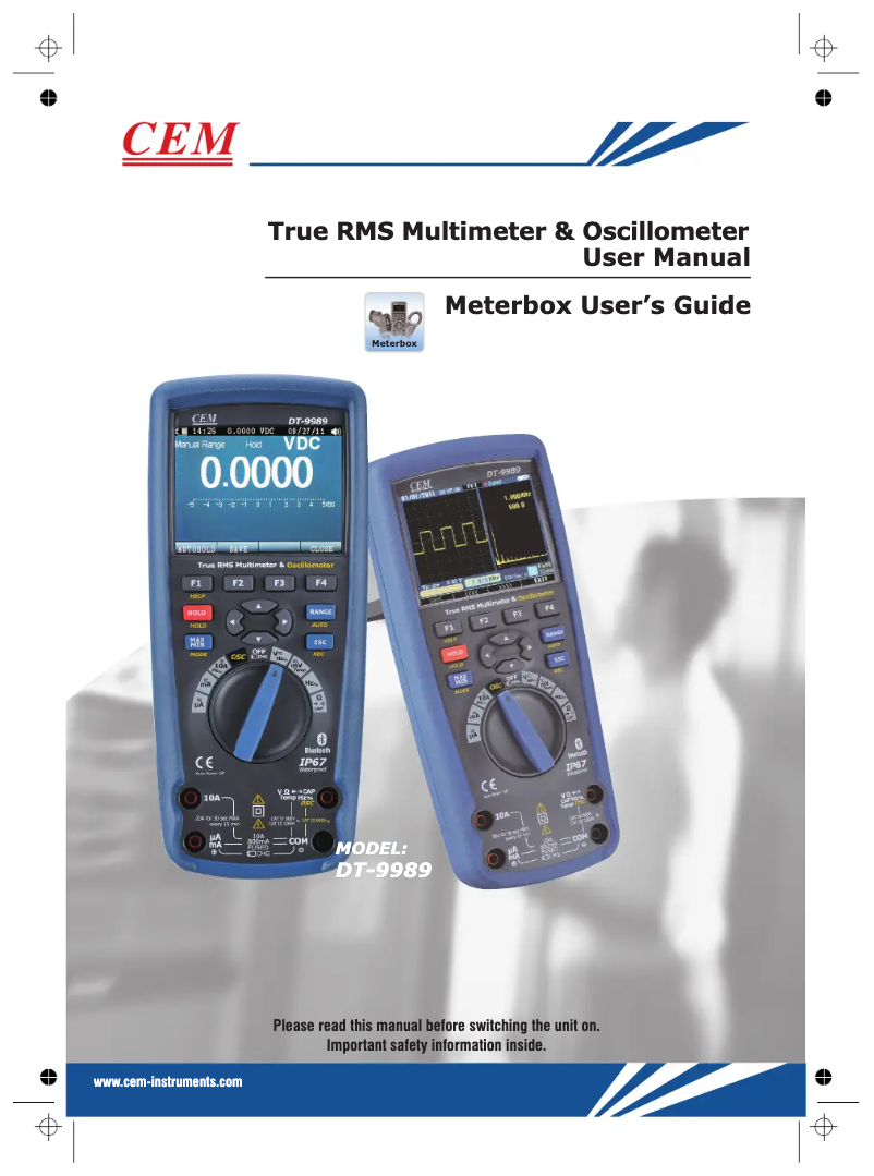 Page 1 de la notice Manuel utilisateur CEM DT-9989