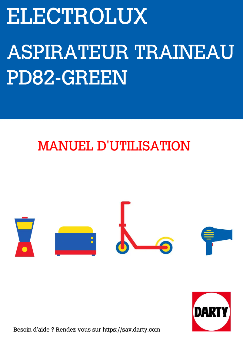 Page 1 de la notice Manuel utilisateur Electrolux Pure D8.2 Silence