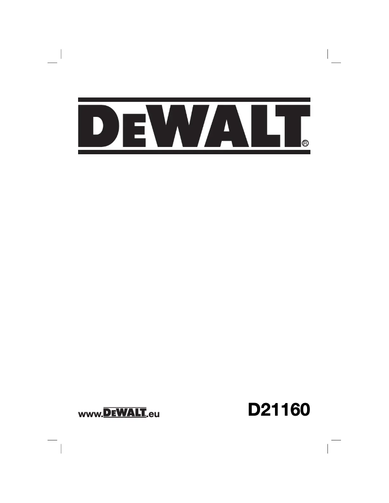 Page n°1 - Manuel utilisateur DeWalt D21160