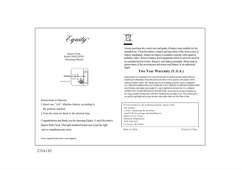 Page n°1 - Manuel utilisateur La Crosse Technology 20802