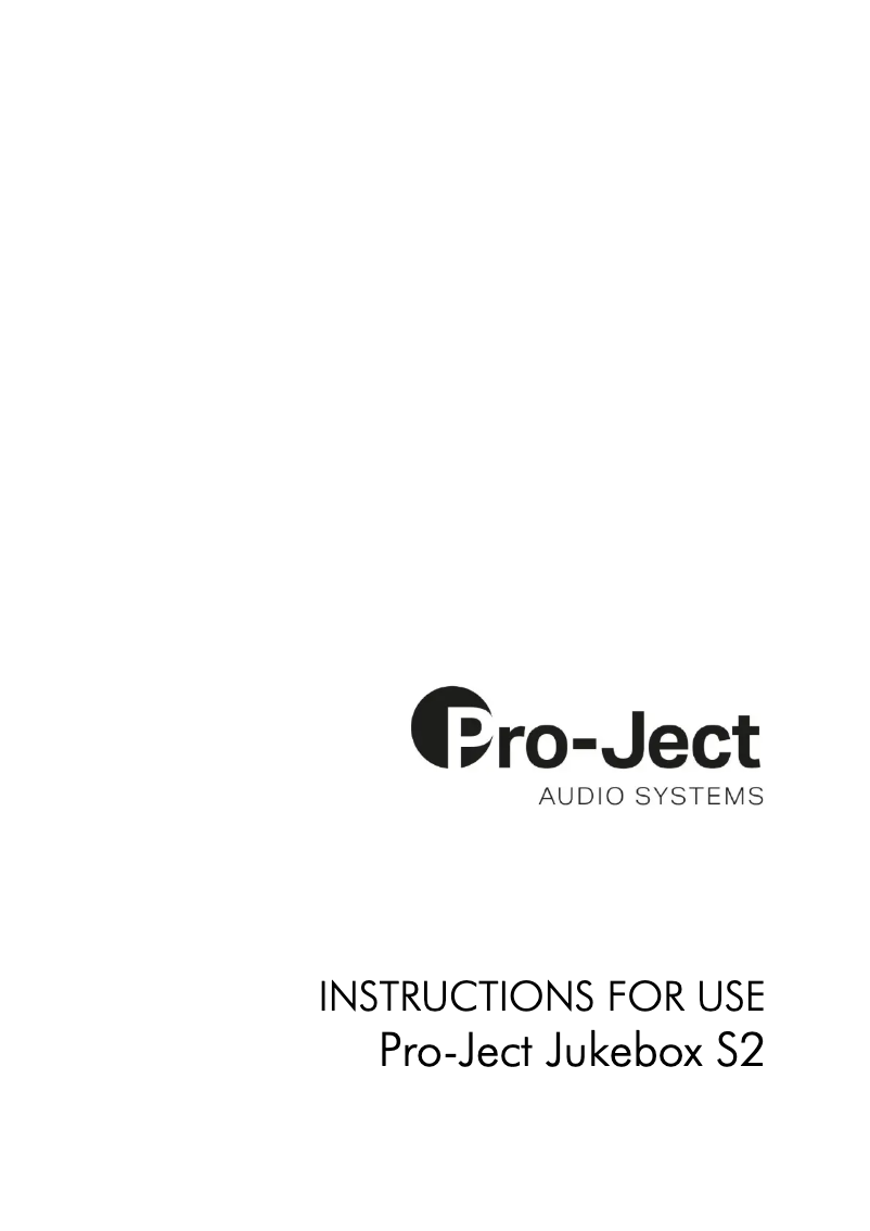 Page n°1 - Manuel utilisateur Pro-Ject S2