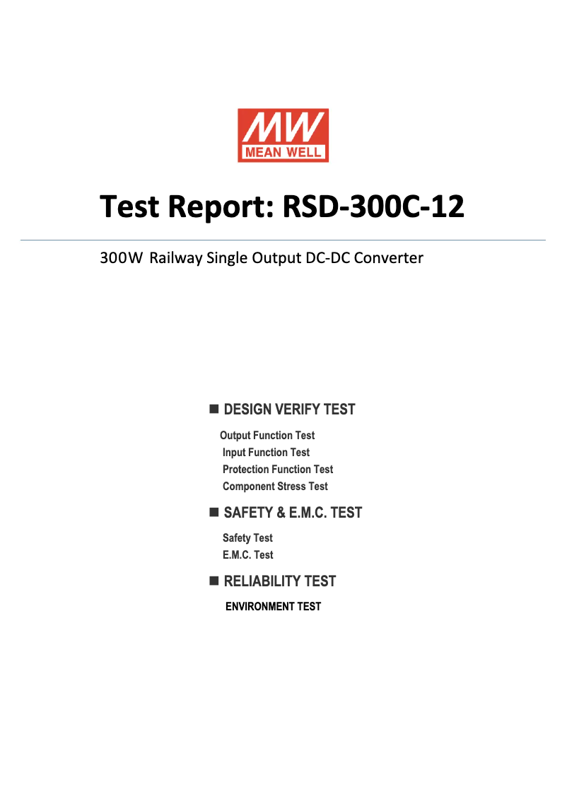 Page 1 de la notice Fiche technique Mean Well RSD-300C-12