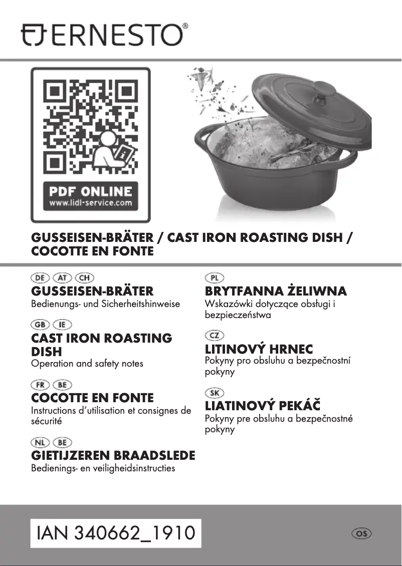 Page 1 de la notice Manuel utilisateur Ernesto HG00749