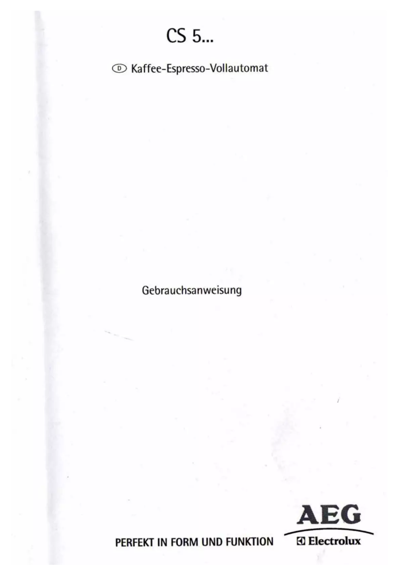 Page n°1 - Manuel utilisateur AEG Cafe Silenzio CS 5000