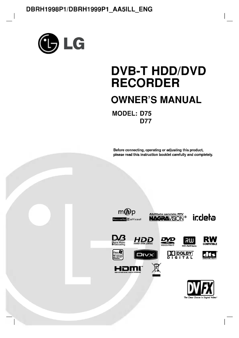 Page 1 of the manual User Manual LG D75