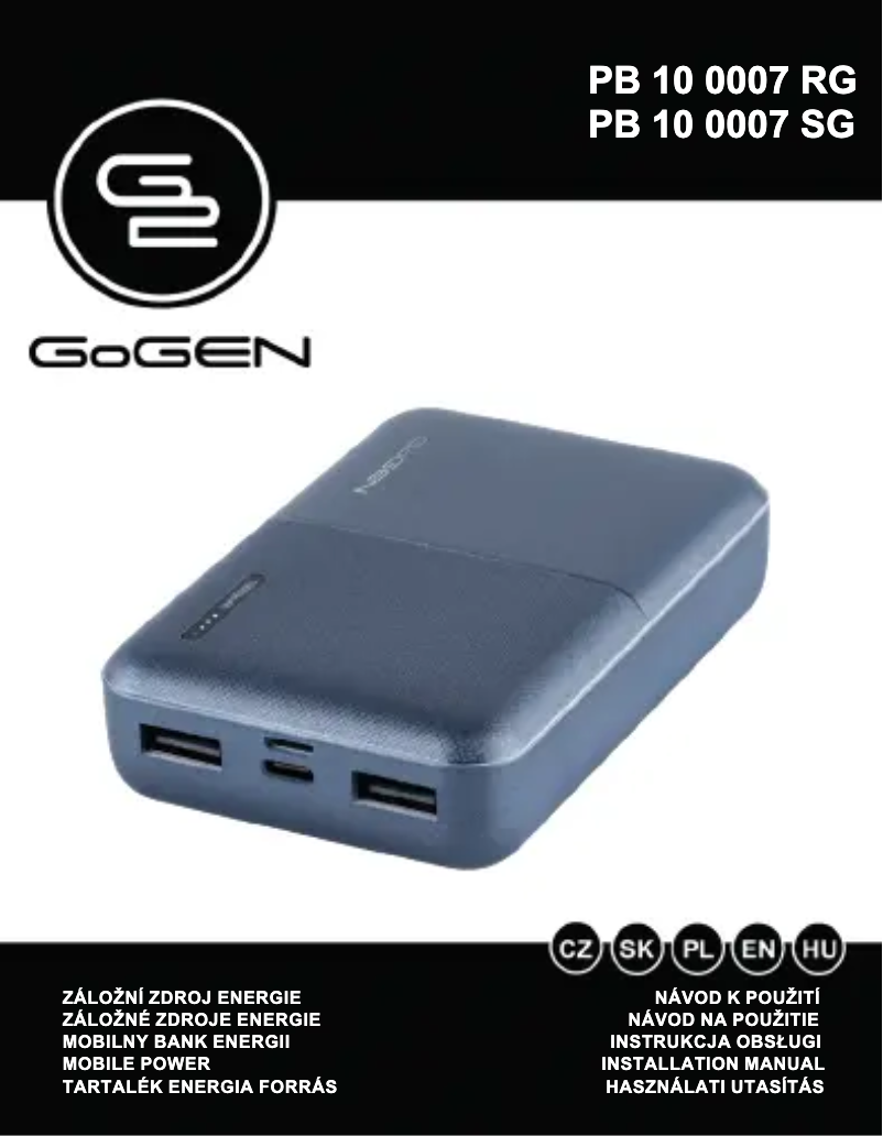 Página 1 del manual Manual de usuario GoGen PB100007RG