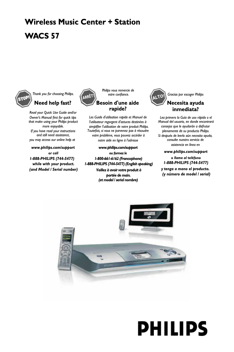 Página 1 del manual Manual de usuario Philips Streamium WACS57
