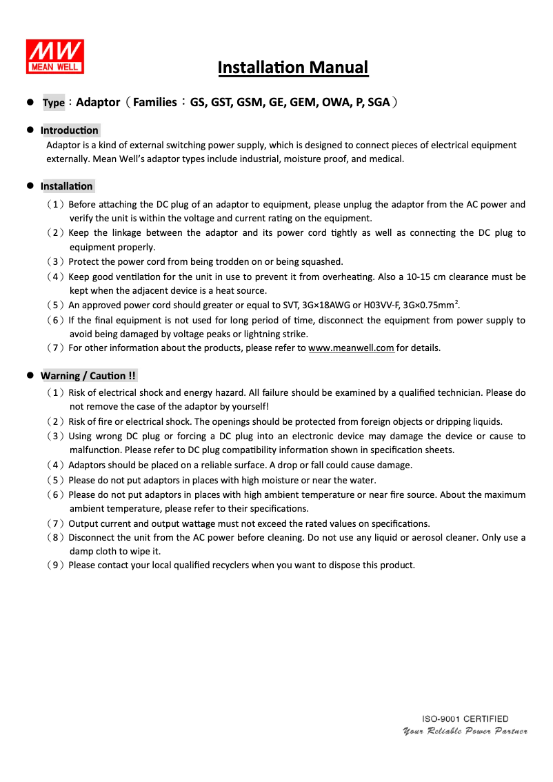 Image de la première page du manuel de l'appareil GST36E05-P1J