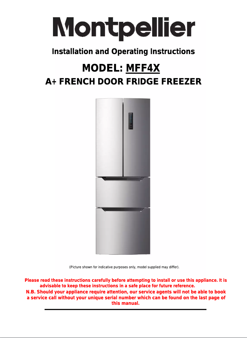 Page n°1 - Manuel utilisateur Montpellier MFF4X