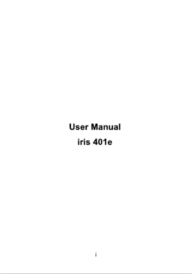 Image de la première page du manuel de l'appareil Iris 401e