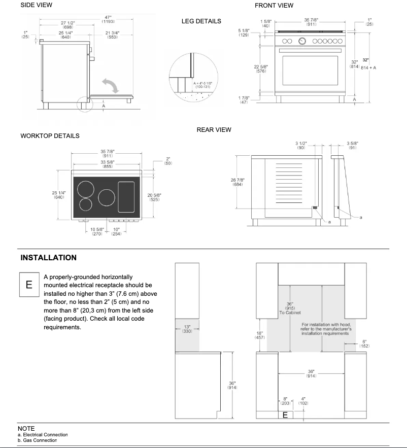 Page 1 de la notice Guide d'installation Bertazzoni PRO365ICFEPROT