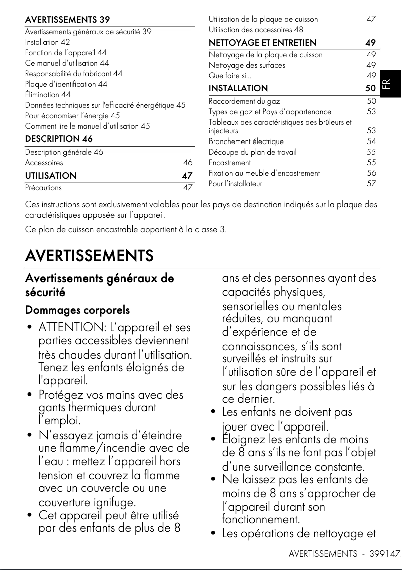 Page 1 de la notice Manuel utilisateur Smeg PV375CN