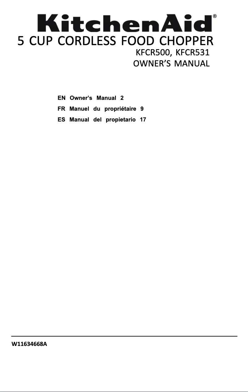 Image de la première page du manuel de l'appareil KFCR500